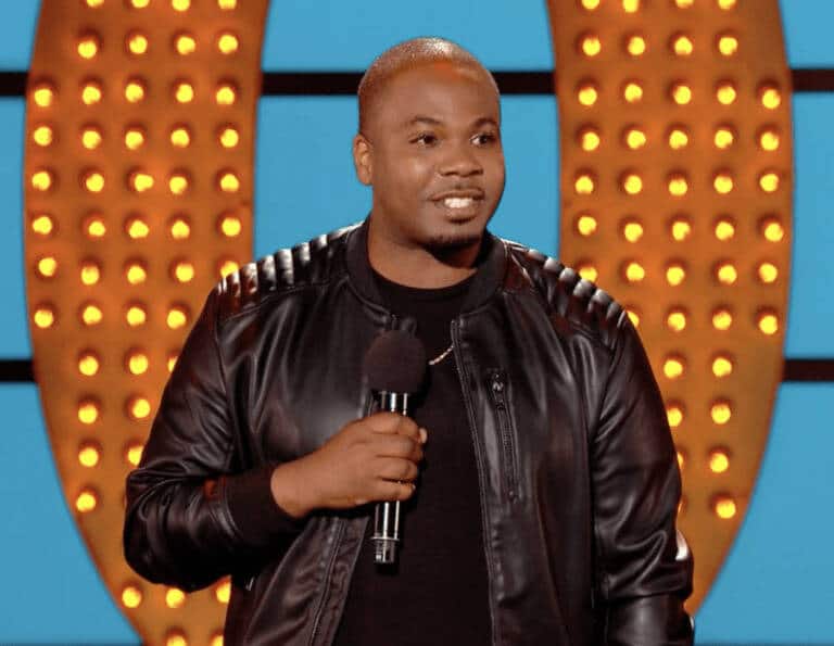 Marlon Davis performs stand up comedy in London